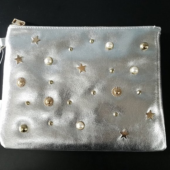 Street Level Bags Handbags - 3 for $15 Metallic Silver Bag with Gold Accent